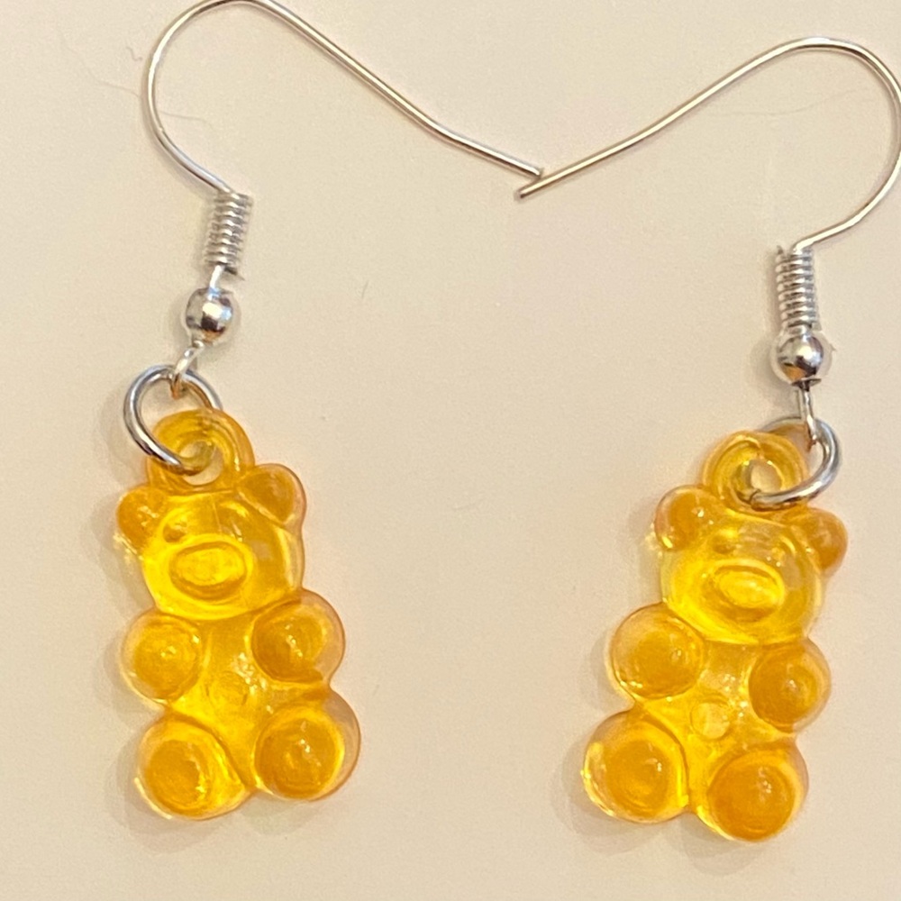 Orange Gummy Bear Dangle Earrings